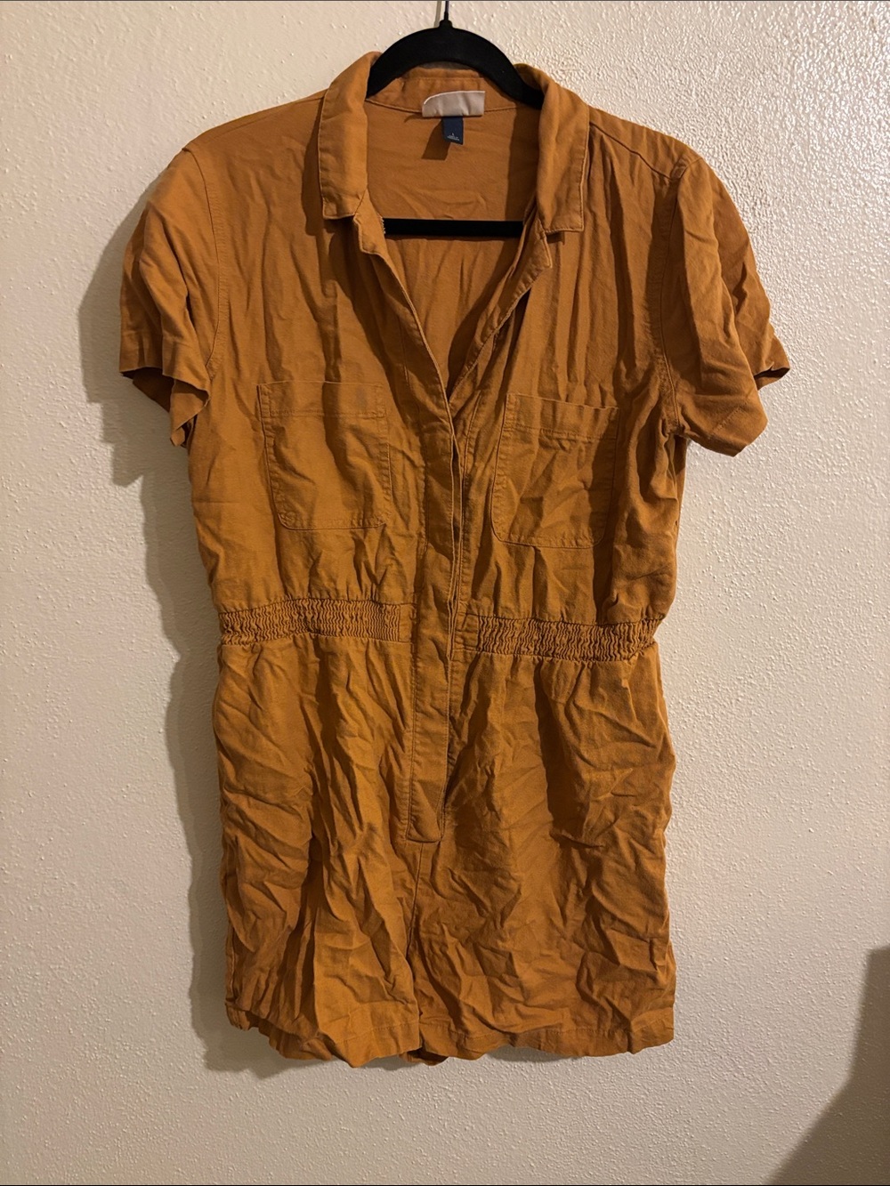 Universal Thread Mustard Short-Sleeve Romper